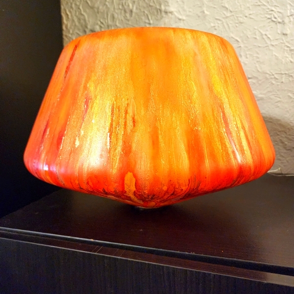 HANDCRAFTED Abstract Upcycled Glass Artwork HANDPAINTED Tabletop Art Decor - Picture 5 of 17